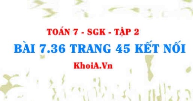 Bài 7.36 trang 45 Toán 7 Kết nối tri thức Tập 2
